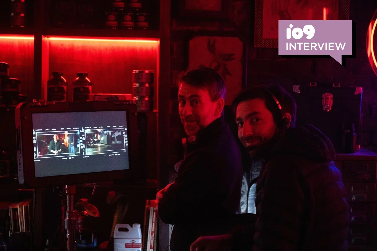 Adam Stein and Zach Lipovsky on the set of Final Destination Bloodlines.