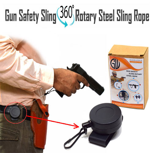 Pistol and Revolver Steel Sling Safety Retractable Rotary Rope