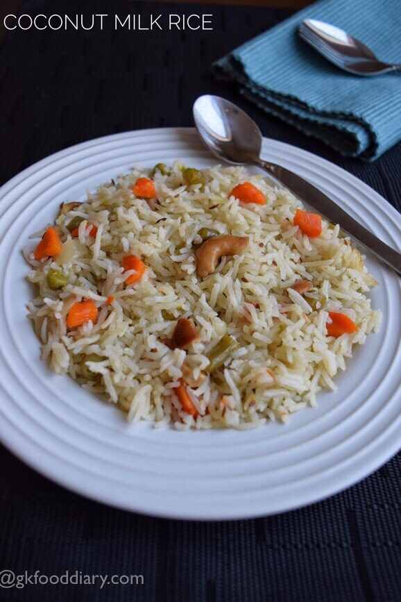 Coconut Milk Rice Recipe for Babies, Toddlers and Kids
