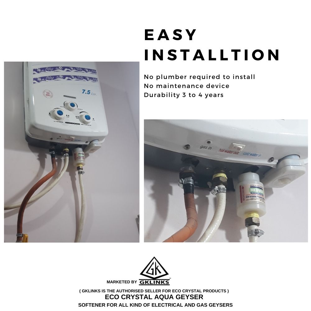 Eco Crystal Aqua Geyser Water Softener For All Branded Electerical & Gas Geysers GKLINKS