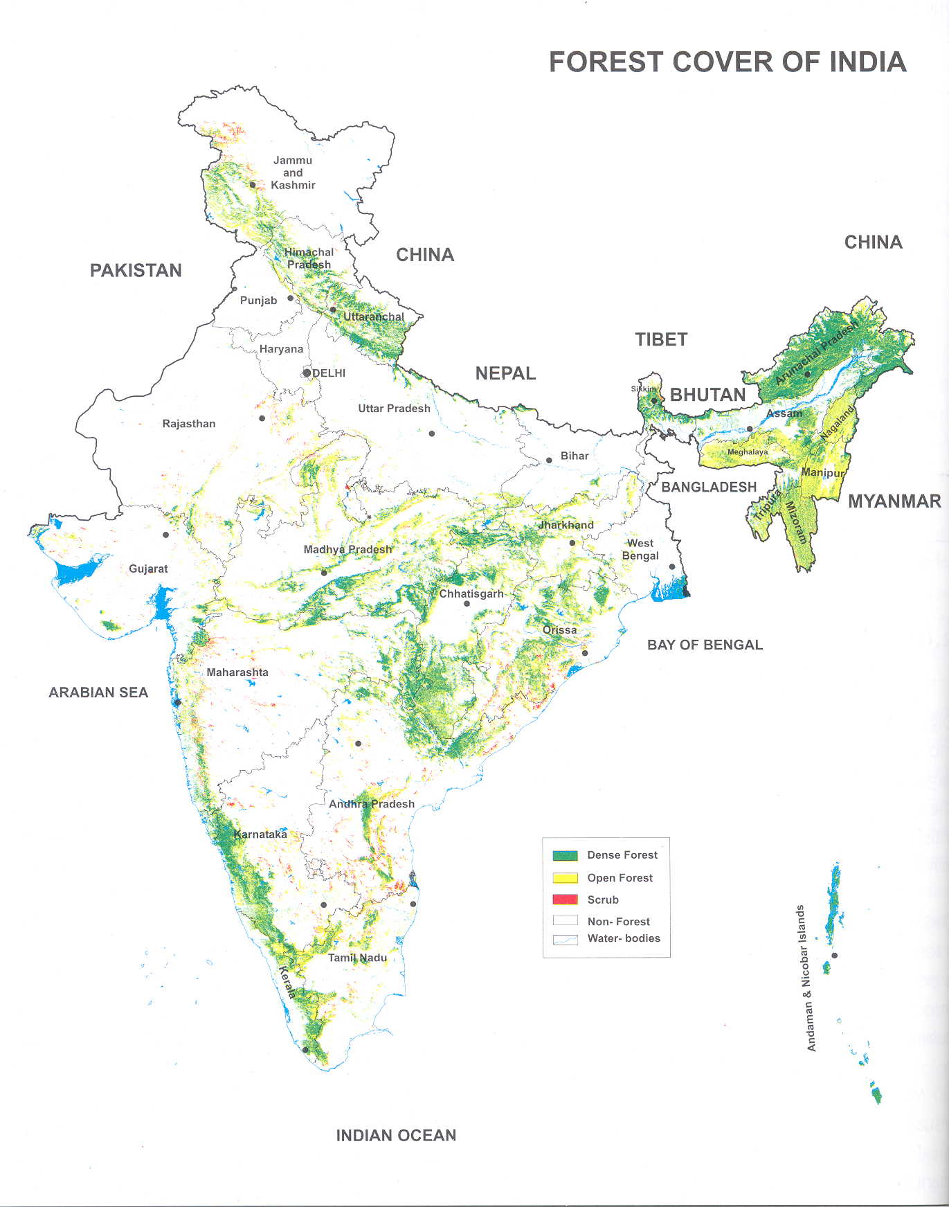 The forest cover in India GKquizzitive