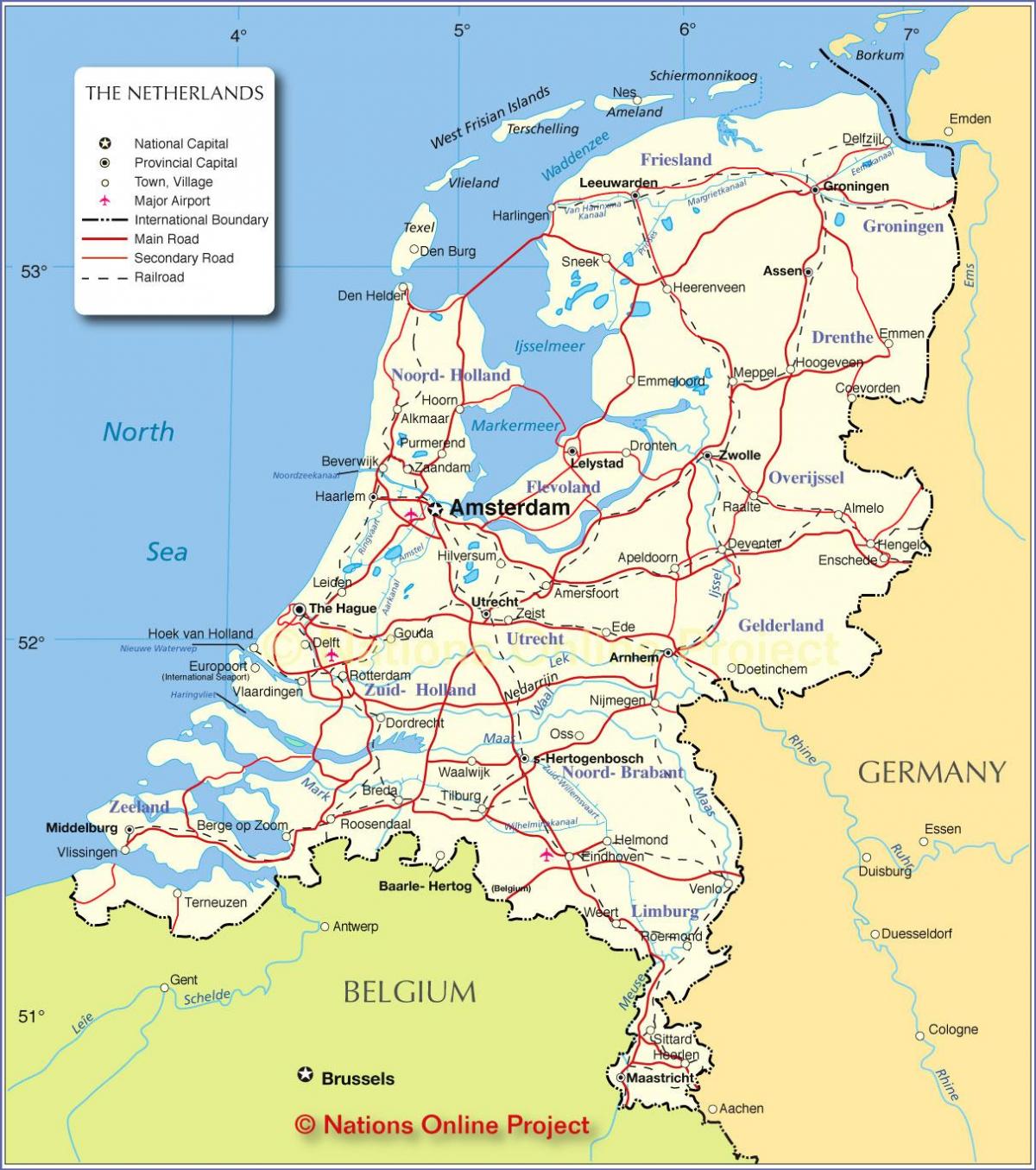 Holanda mapa Plano de Holanda Holanda (Europa Occidental Europa)