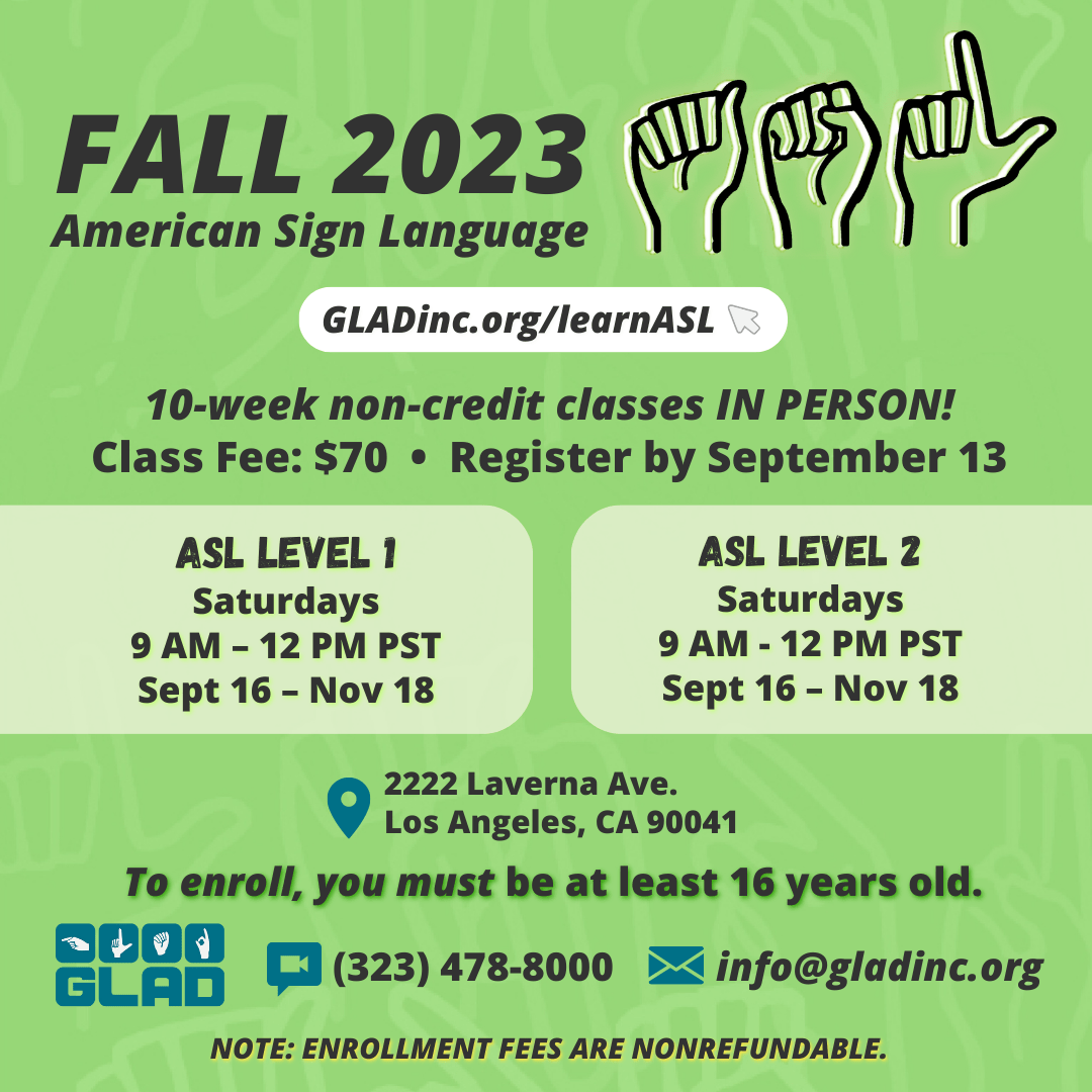 American Sign Language Classes GLAD