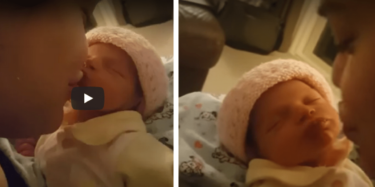 Mom Leans In To Kiss Baby, Newborn Does Something She'll Never