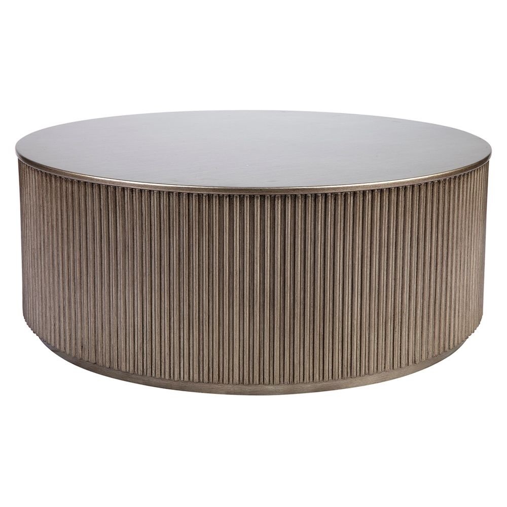 Nomad Round Coffee Table Antique Gold Glam Luxe
