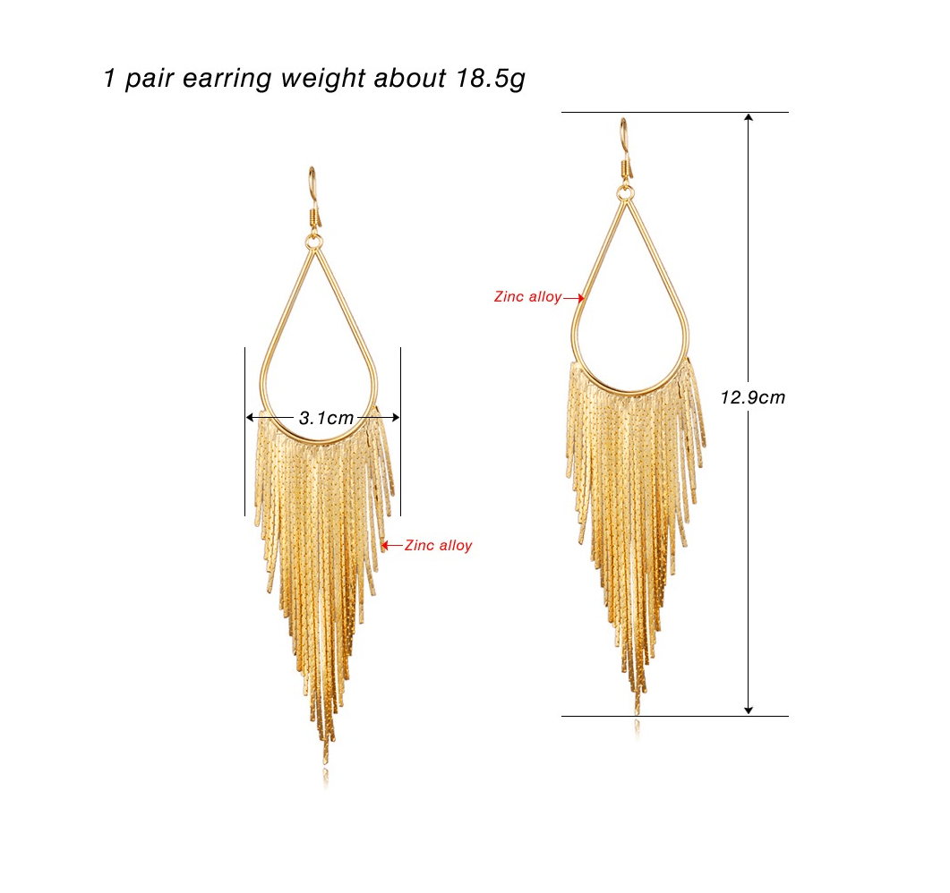 Highend Alloy Based Tassel Drop Earrings for Women Glamorize Yourself