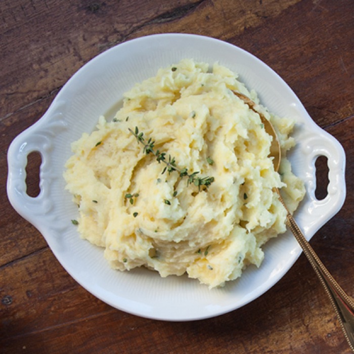 Mashed Potatoes with Wine & Goat Cheese