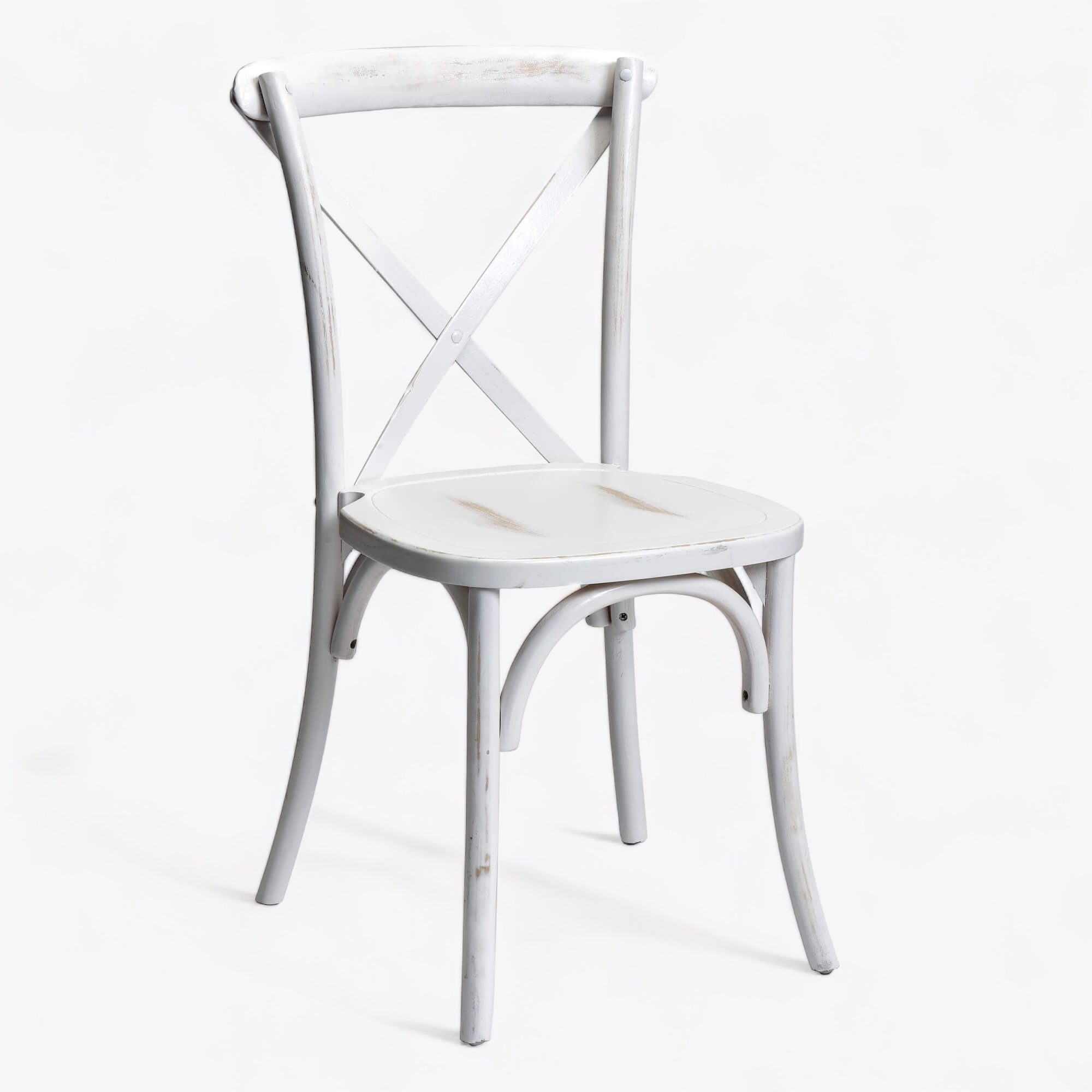 Cross Back White Dining Chair Glam Party Rentals