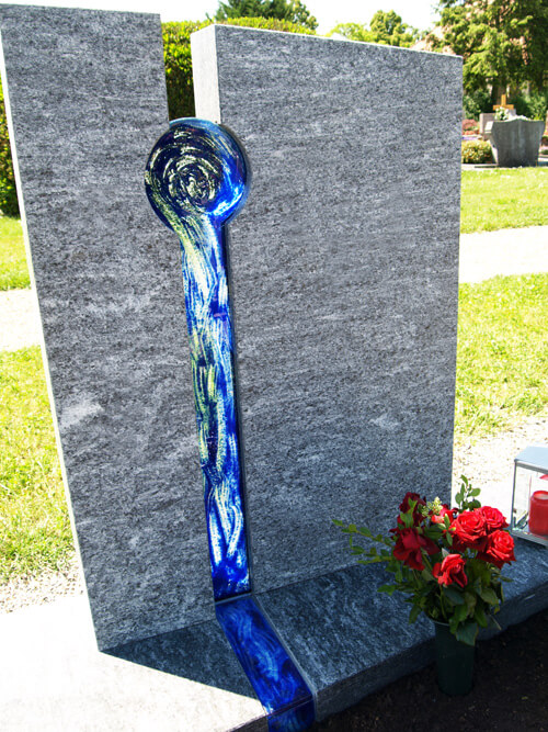 Grabsteine mit Glas Glasdekore Teufel