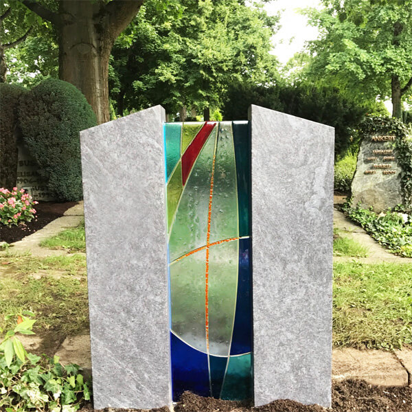 Grabsteine mit Glas Glasdekore Teufel