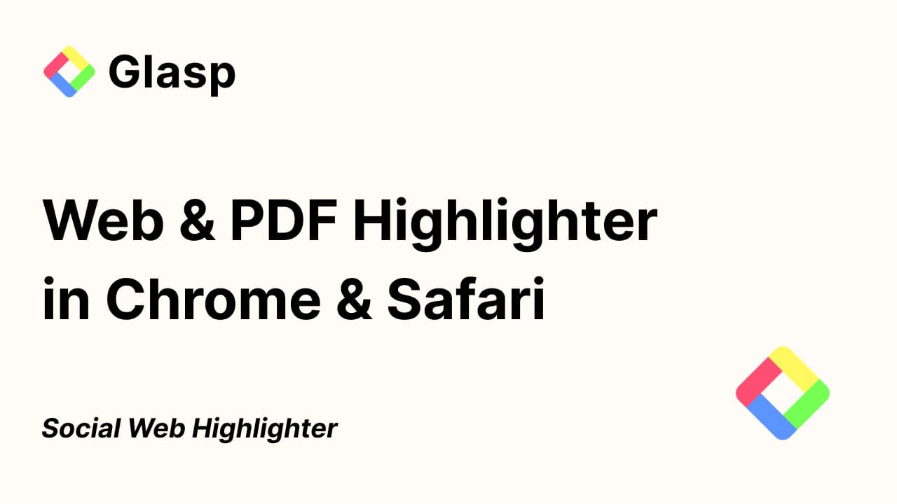 PDF &  Highlighter in Chrome & Safari Glasp
