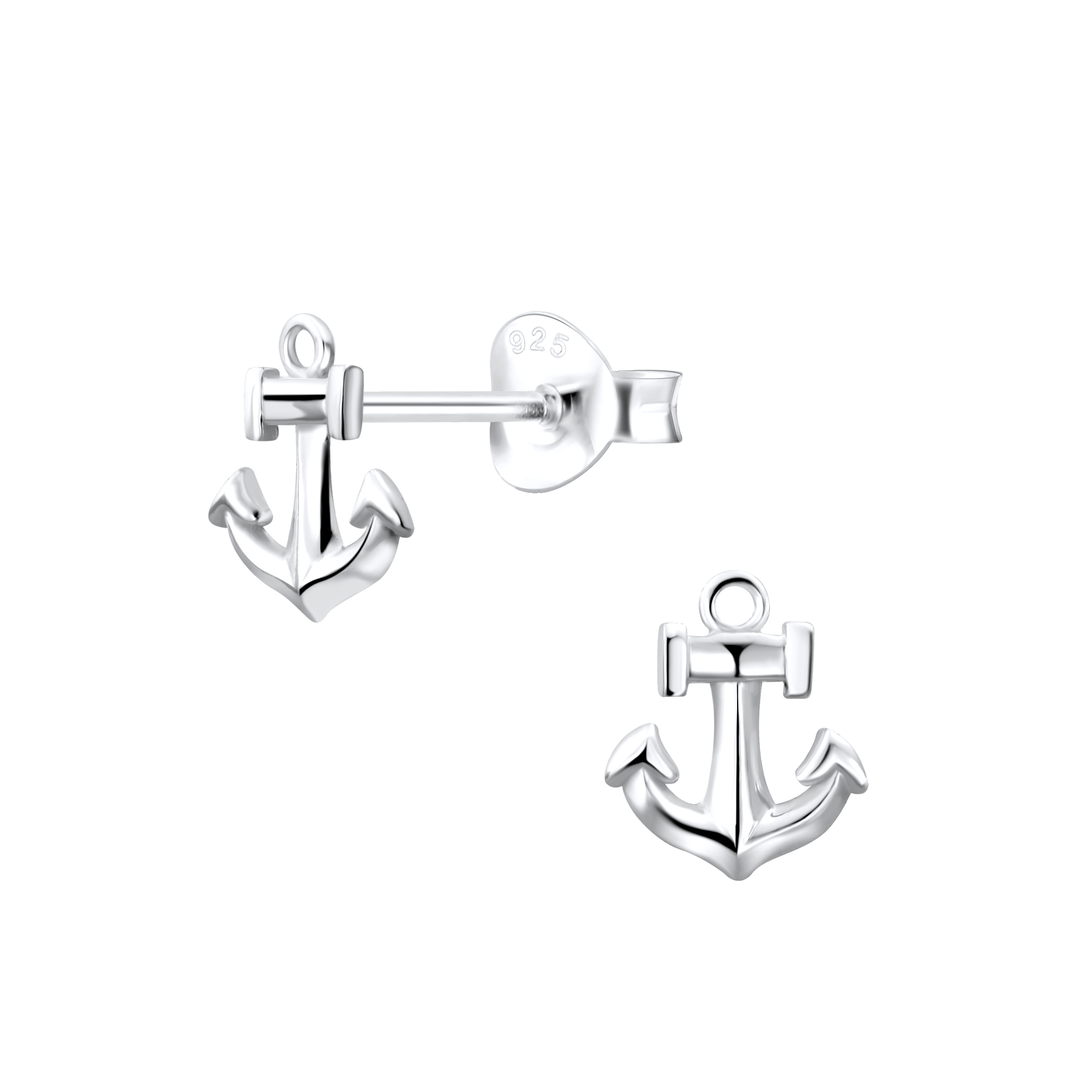 Anchor Sterling Silver Post Earrings Jewelry by Glassando