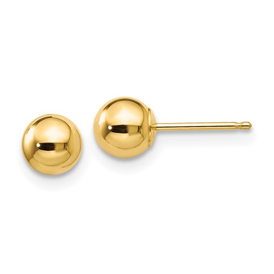5 MM 10K yellow gold ball post earrings Jewelry by Glassando