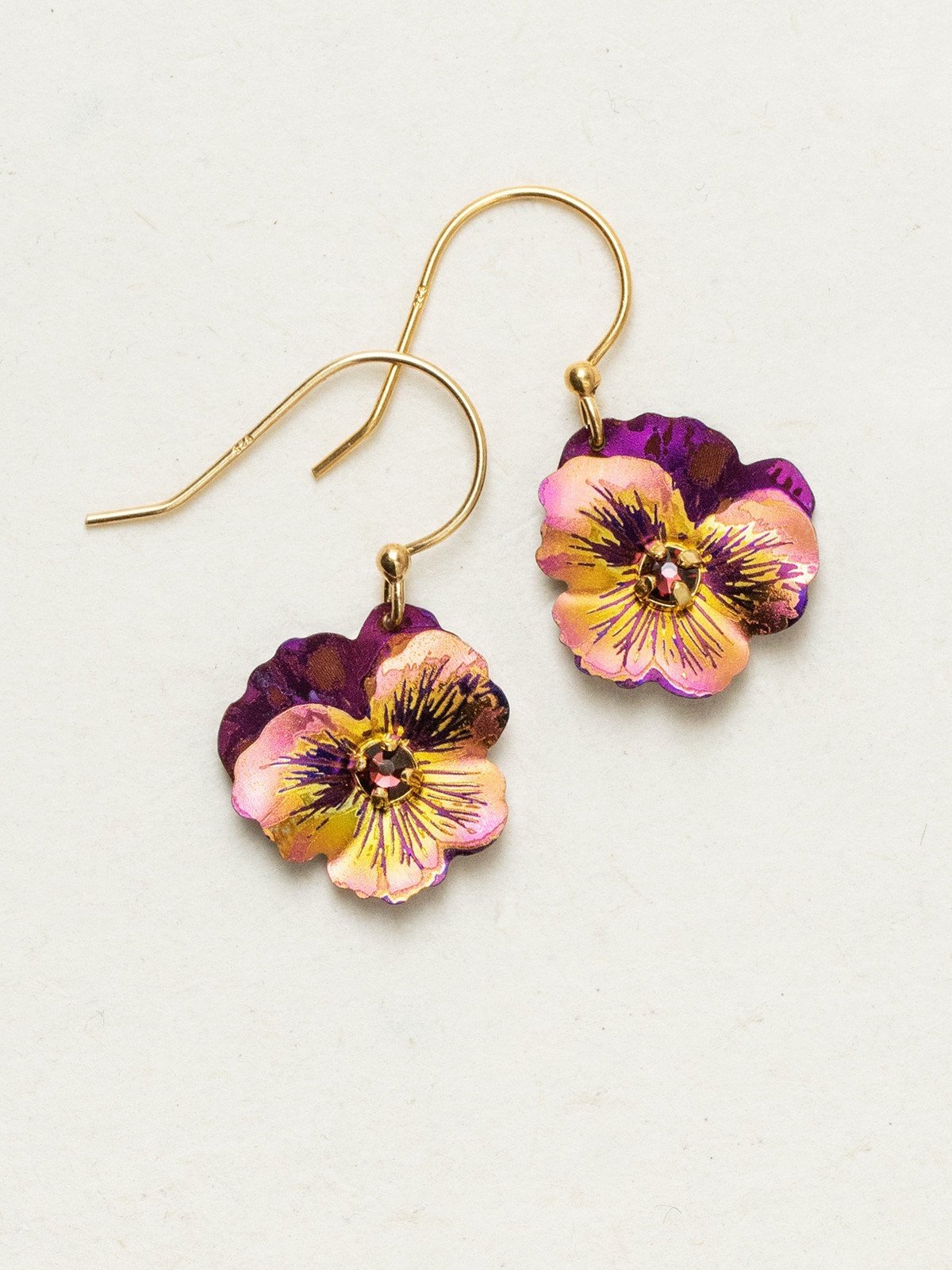 Garden Pansy earrings in Burgundy by jewelry designer Holly Yashi