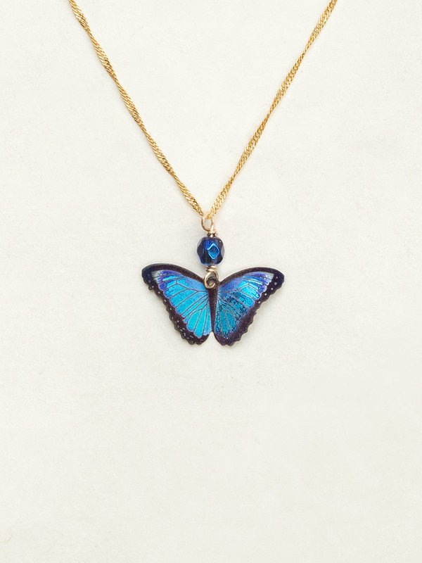 Bella Butterfly pendant necklace in Blue Radiance by jewelry designer