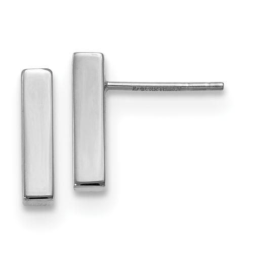 14K white gold bar post earrings Jewelry by Glassando
