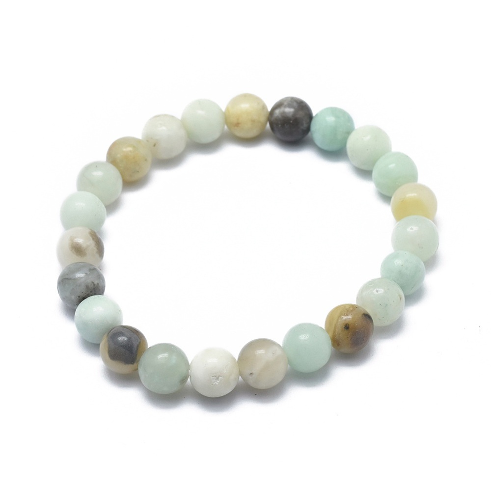 Light blue amazonite 6 MM Gemstone Stretch Bracelet Jewelry by Glassando
