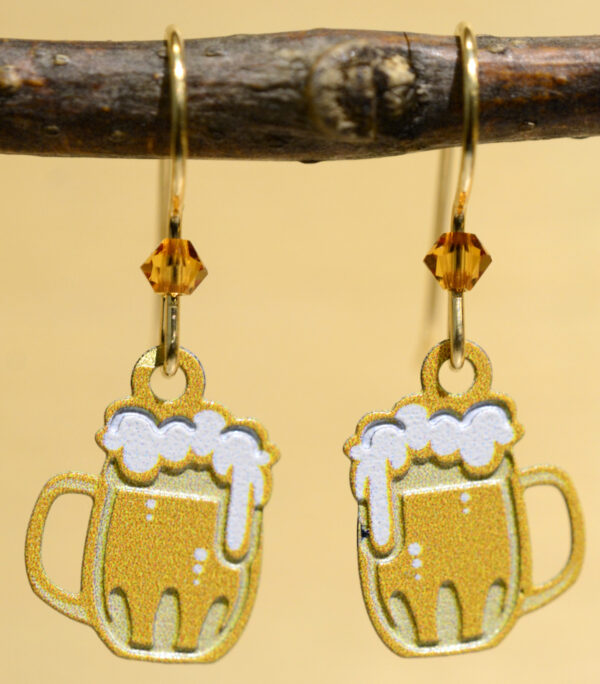 Sienna Sky beer mug designer earrings Jewelry by Glassando