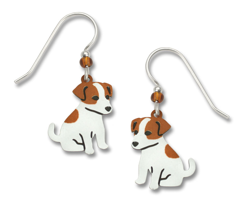 Jack Russell Terrier Dog Earrings by Sienna Sky for Left Hand Studios