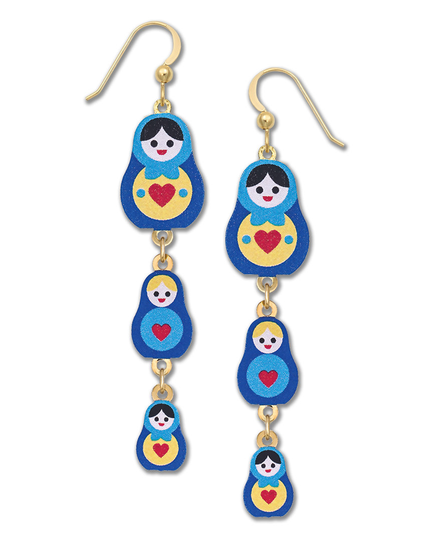 Wooden Doll earrings by Sienna Sky for Left Hand Studios Jewelry by