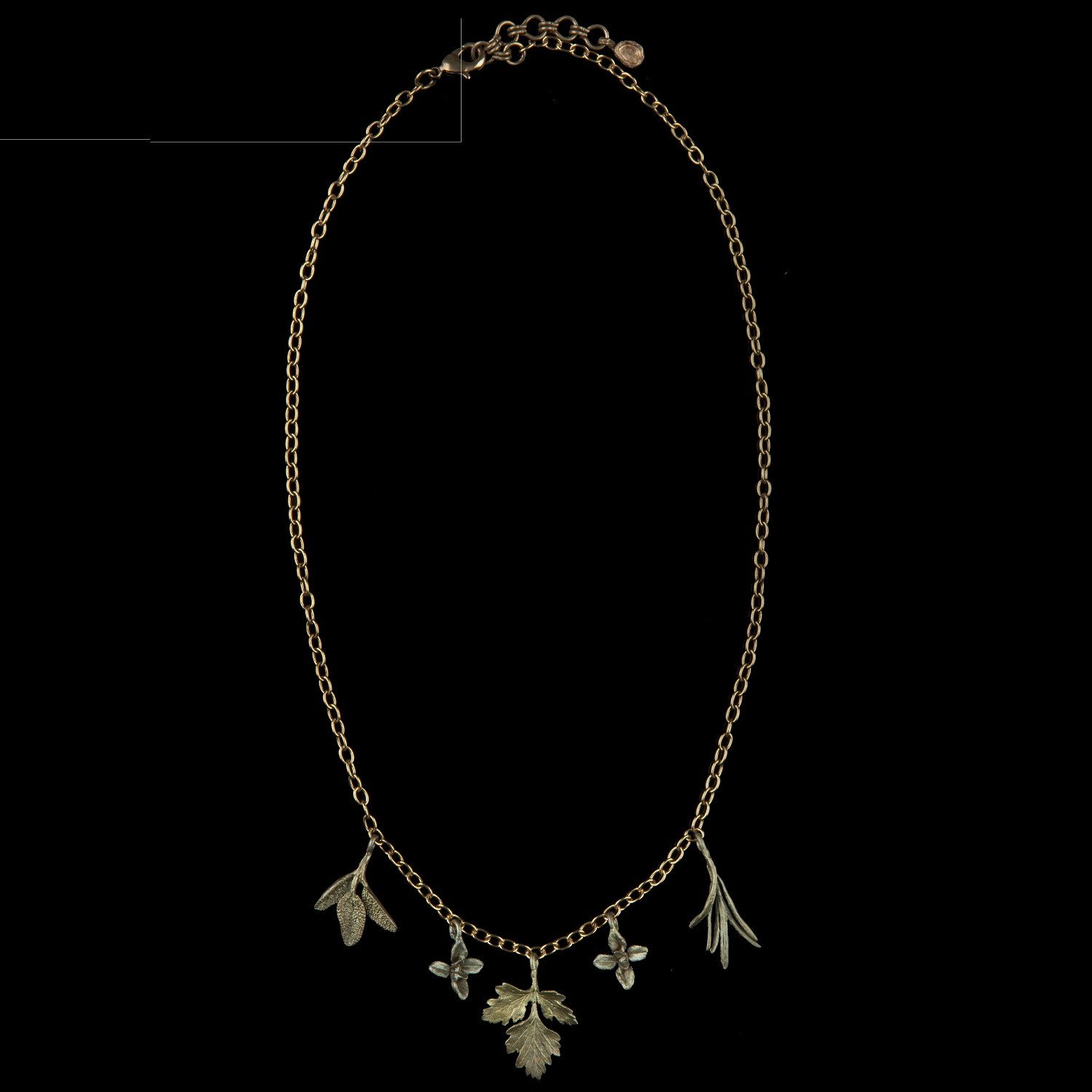 Michael Michaud Herb Necklace with parsley, sage, rosemary and thyme