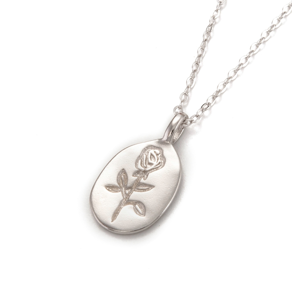Rose Sterling Silver Necklace Jewelry by Glassando