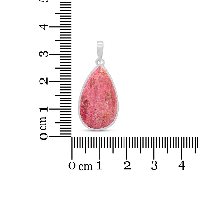 Pink Thulite and nickelfree sterling silver drop pendant Jewelry by