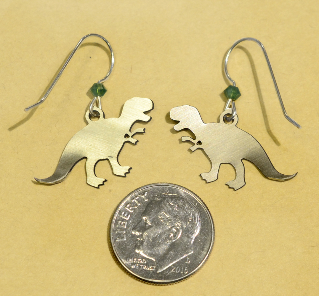 Tyrannosaurus Rex Dinosaur Earrings by Sienna Sky for Left Hand Studios