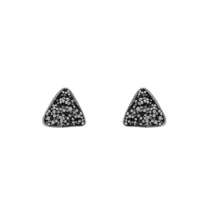 Granulated Triangle sterling silver stud earrings Jewelry by Glassando