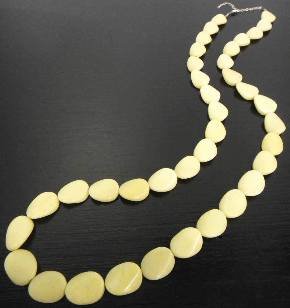 extra long YELLOW JASPER + sterling silver beaded necklace Jewelry by