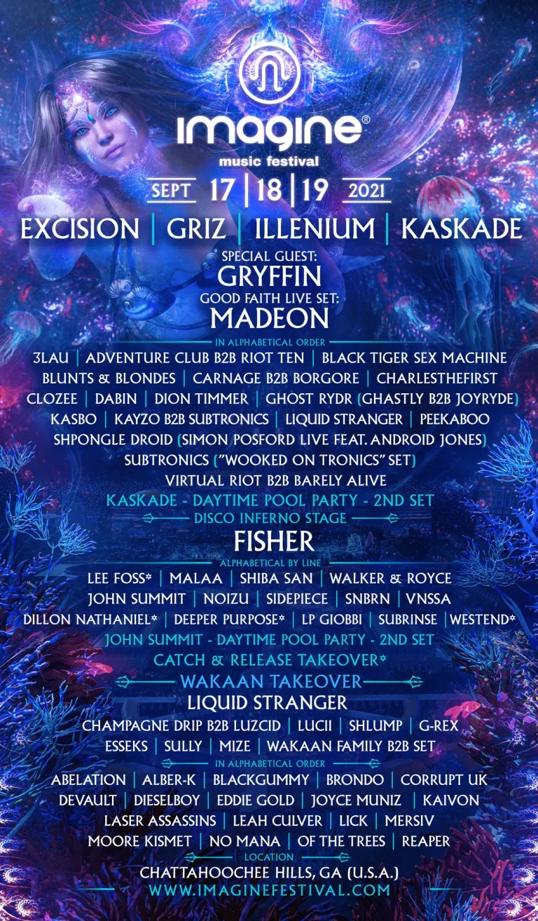 Glasse Factory IMAGINE MUSIC FESTIVAL ANNOUNCES OFFICIAL LINEUP FOR 2021
