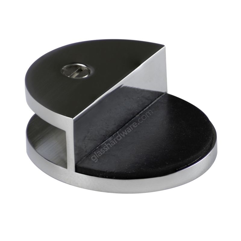 Slipon Door Stop For 3/8" Glass Chrome Finish IGT Glass Hardware