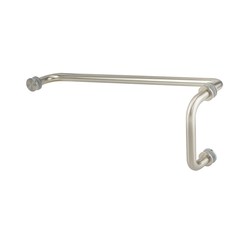 6" Pull & 18" Towel Bar Combo Br Nickel Finish* IGT Glass Hardware