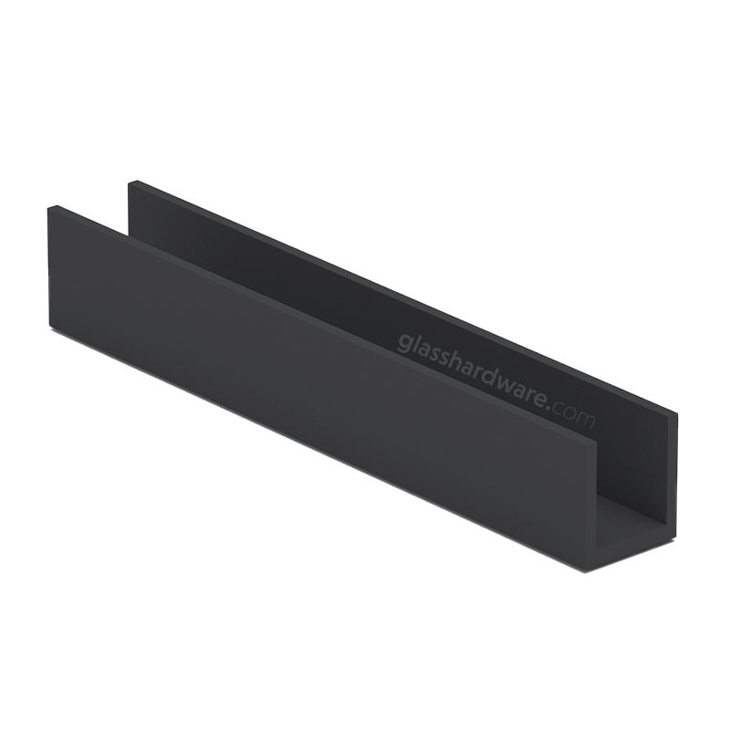 95" UChannel For 3/8" Glass Matte Black IGT Glass Hardware
