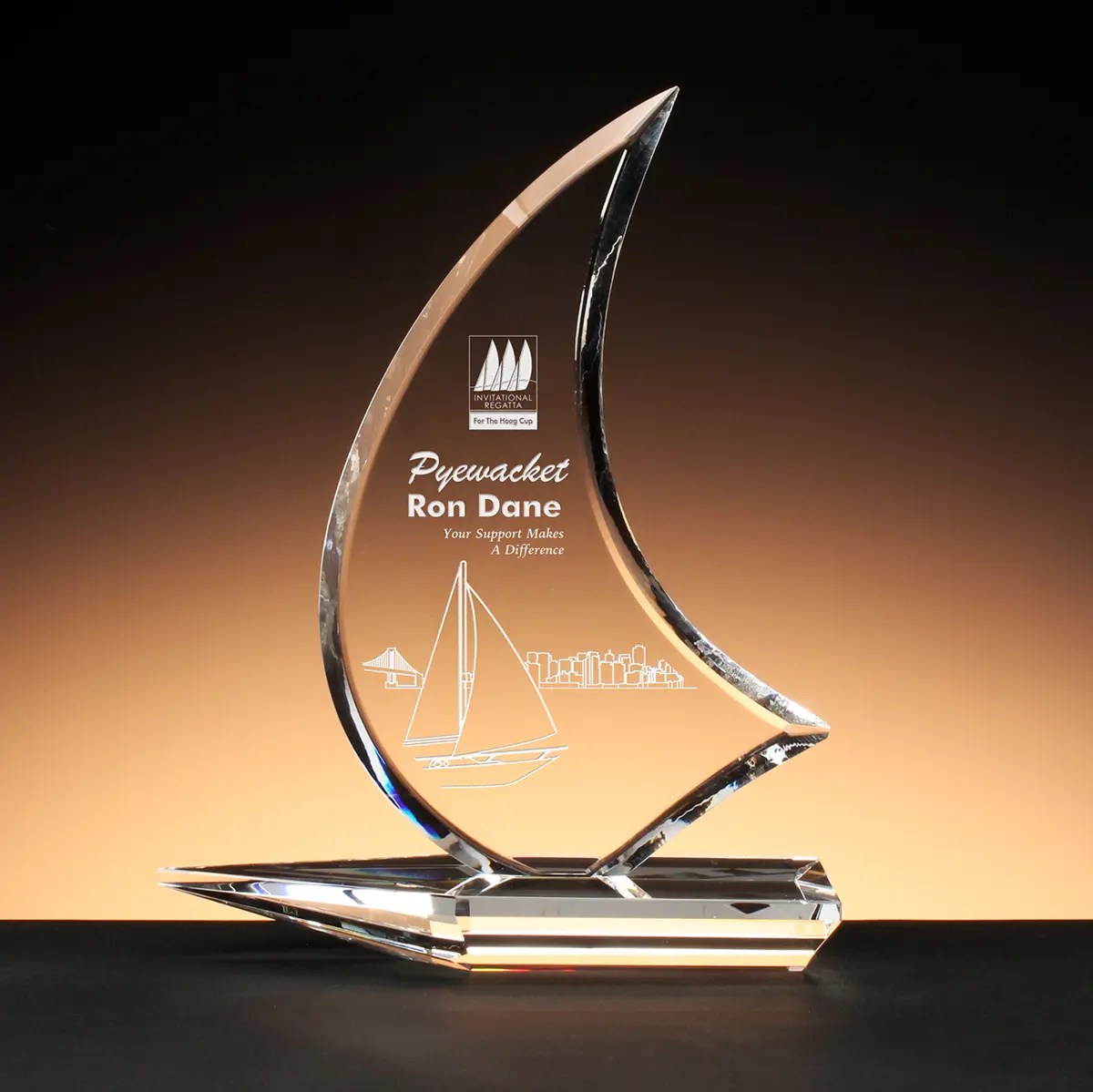 Sailboat Trophy Regatta Glassical Designs Crystal & Glass Trophies