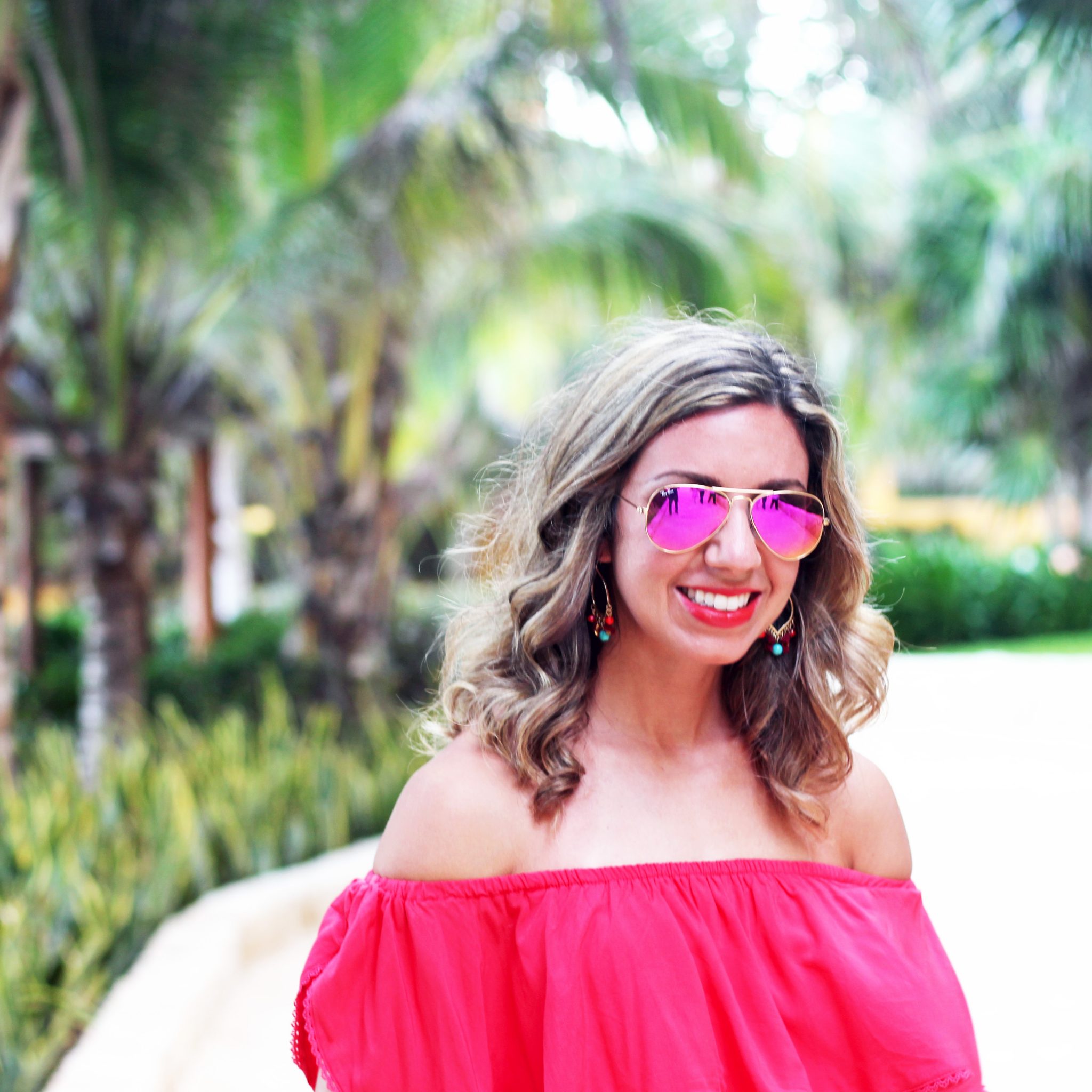 Red Off the Shoulder Dress