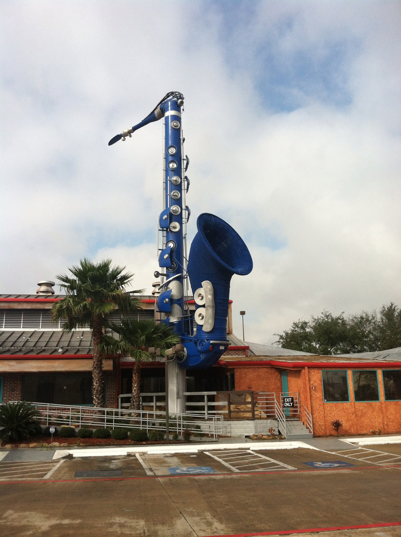 Orange Show Adopts 70Foot Blue Saxophone Longtime Richmond Avenue