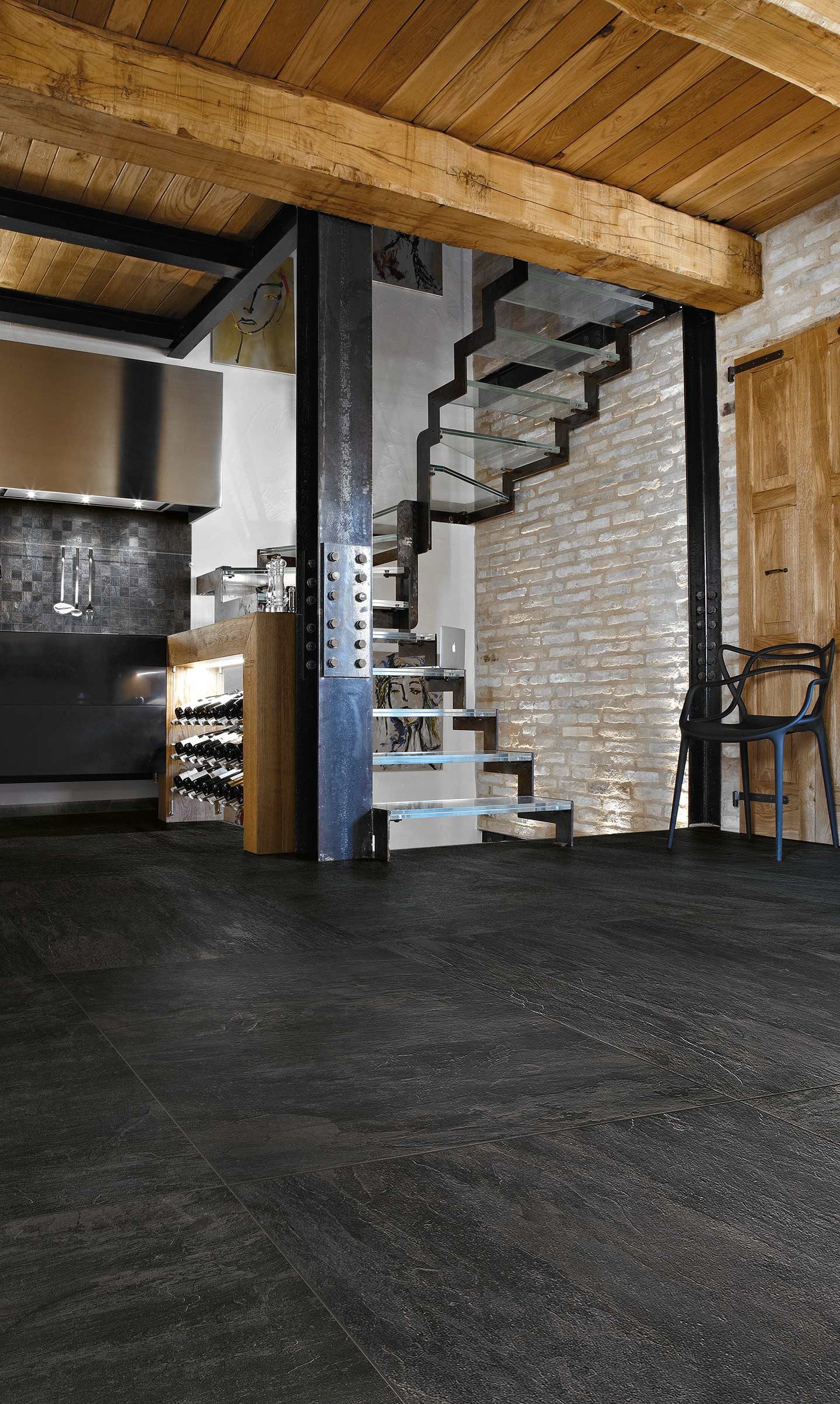 Luxury design FLORIM Ardoise Noir 60x120cm 9mm GLAZBUD