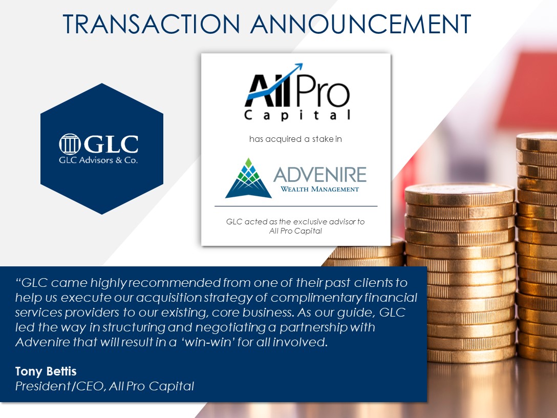Financial Advisor to All Pro Capital GLC Advisors