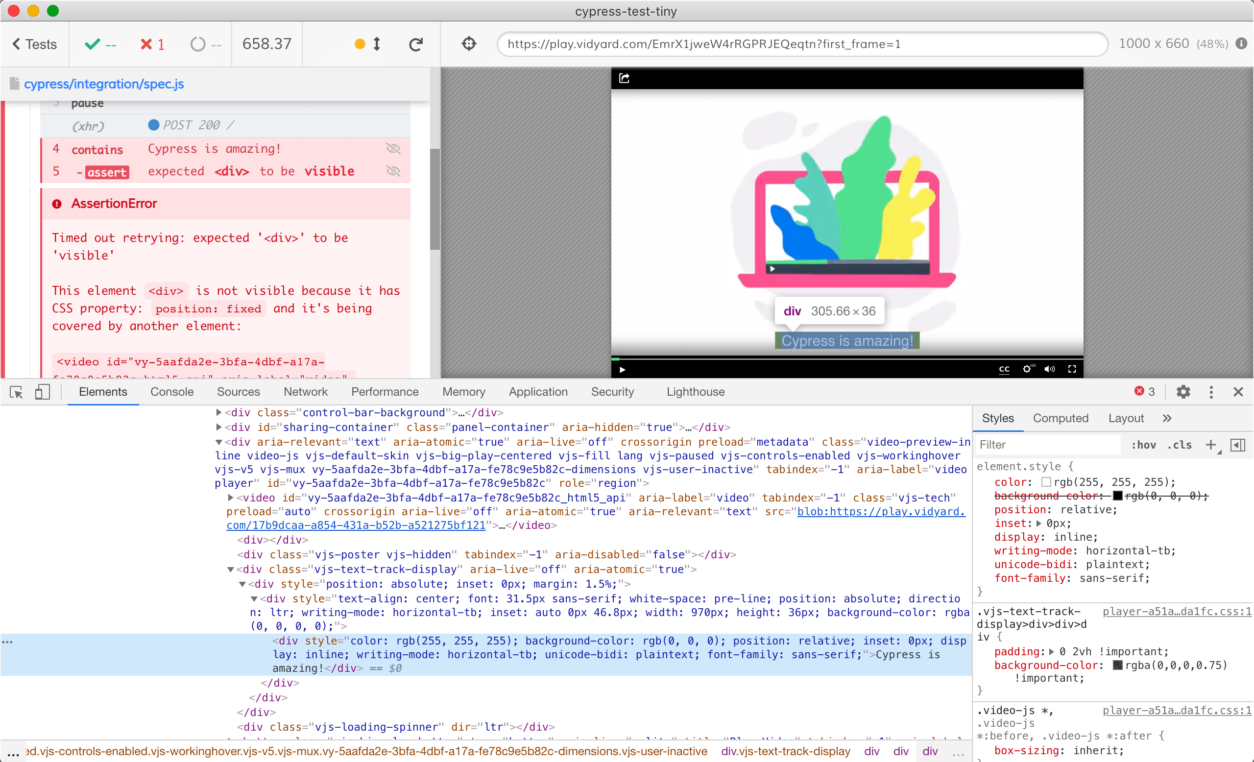 Debug the Element Visibility Problems in Cypress Better world by