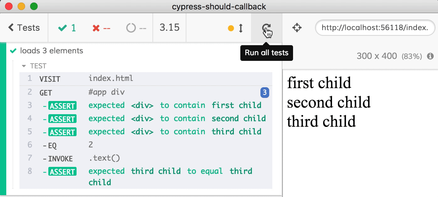 Cypress Should Examples at Lillie Cowan blog
