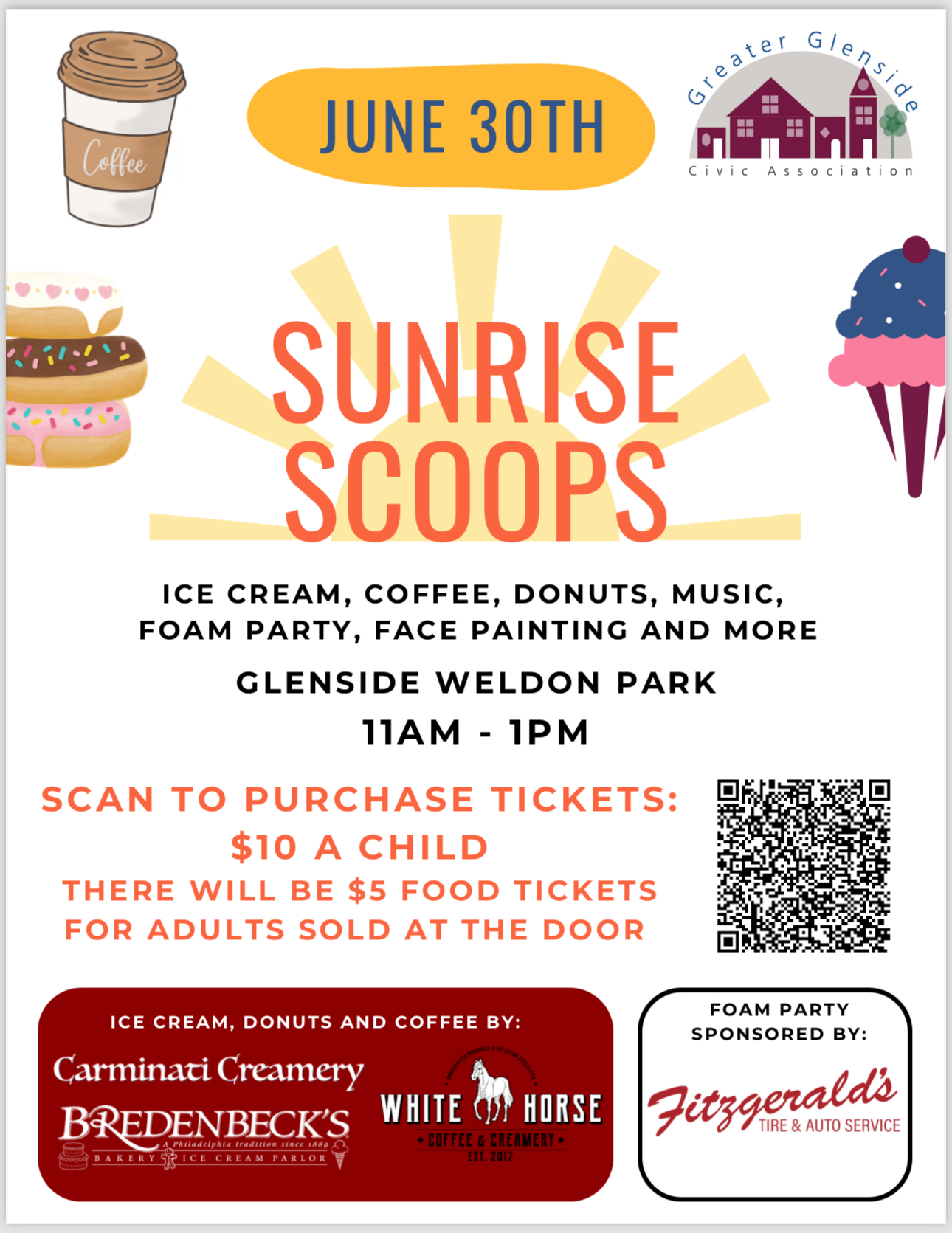 Greater Glenside Civic Association to host Sunrise Scoops at Weldon