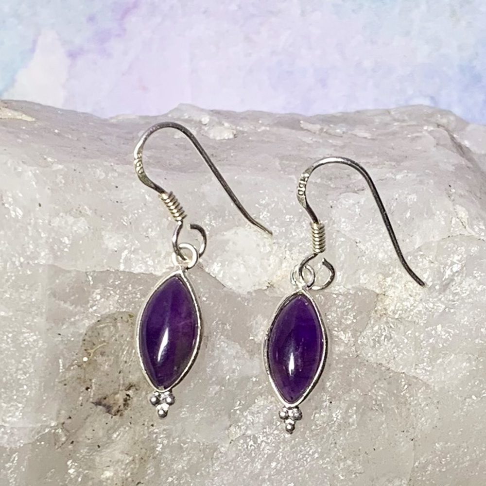 Amethyst & Sterling Dangle Earrings GLEGood Living Essentials