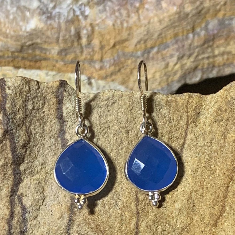 Blue Chalcedony Dangle Earrings GLEGood Living Essentials