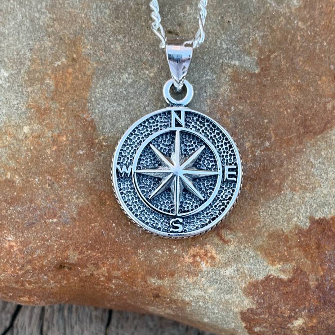 Sterling Silver Compass Pendant GLEGood Living Essentials