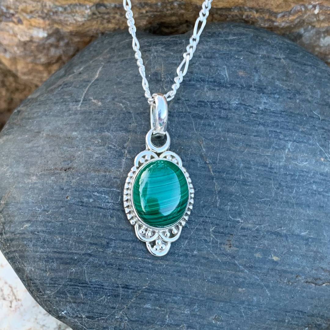Sterling Silver Malachite Pendant GLEGood Living Essentials