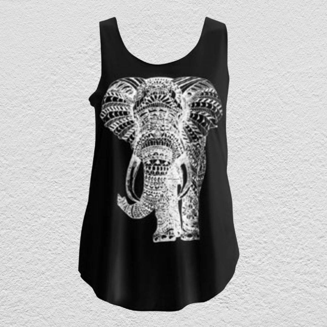 Black Elephant Tank Top GLEGood Living Essentials