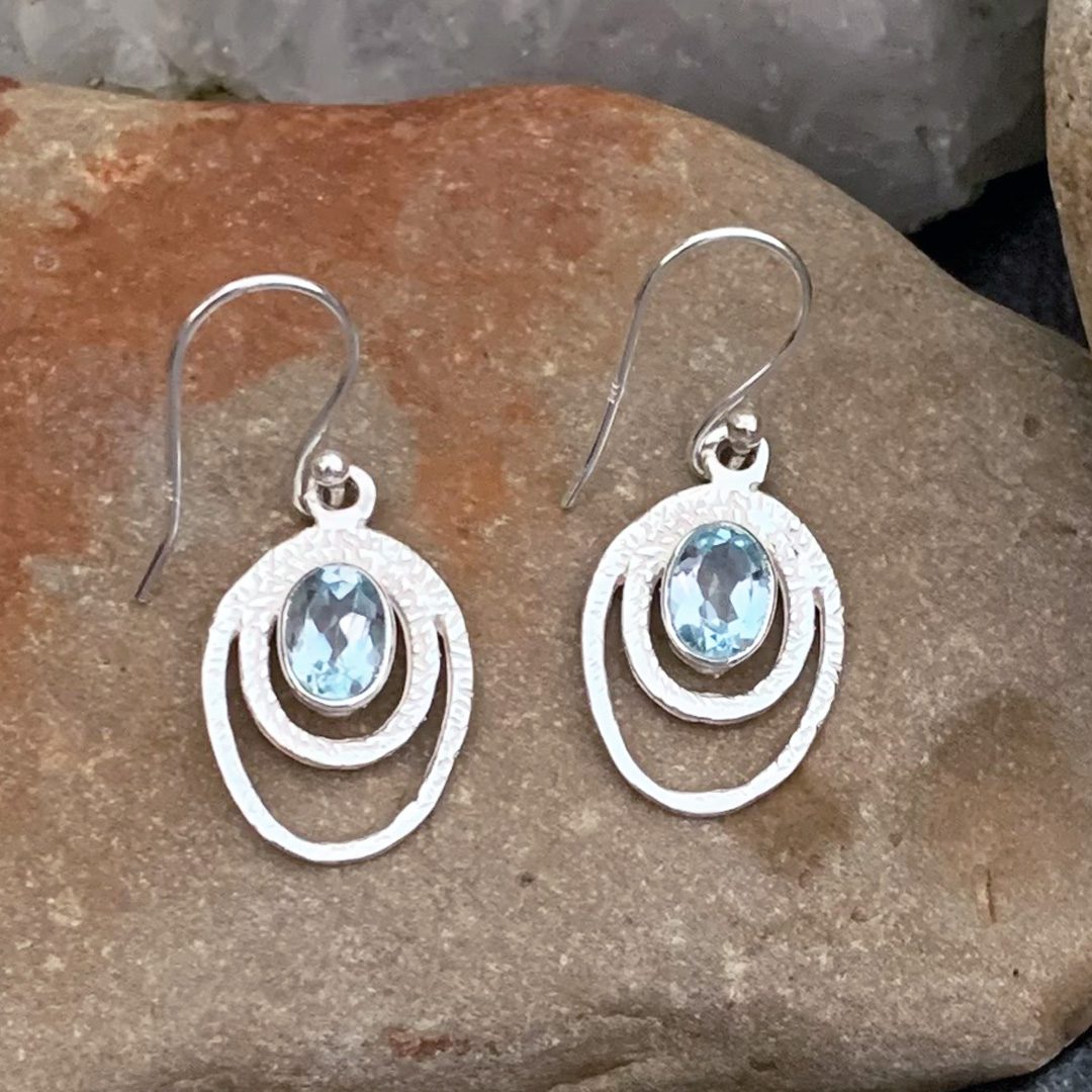 Oval Blue Topaz Earrings GLEGood Living Essentials