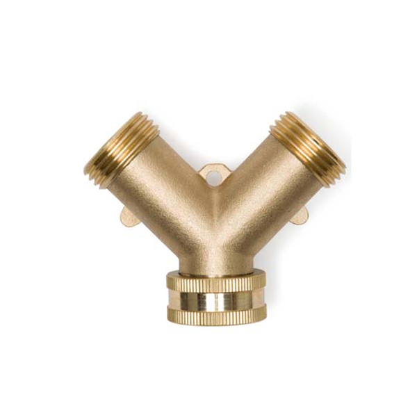 Brass Hose Bib Y splitter Green Leaf