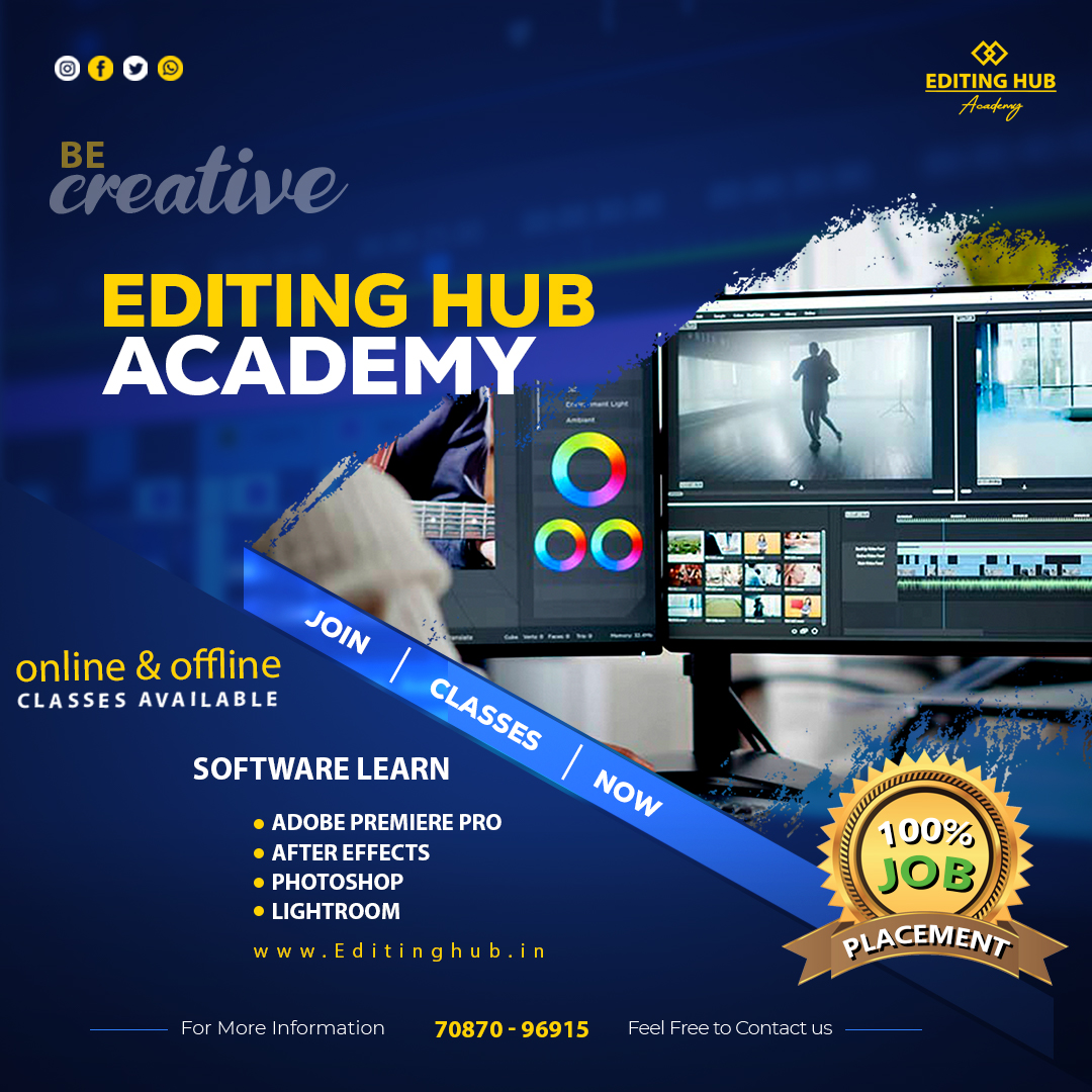 Home Editing Hub Academy video editing courses in Chandigarh, best